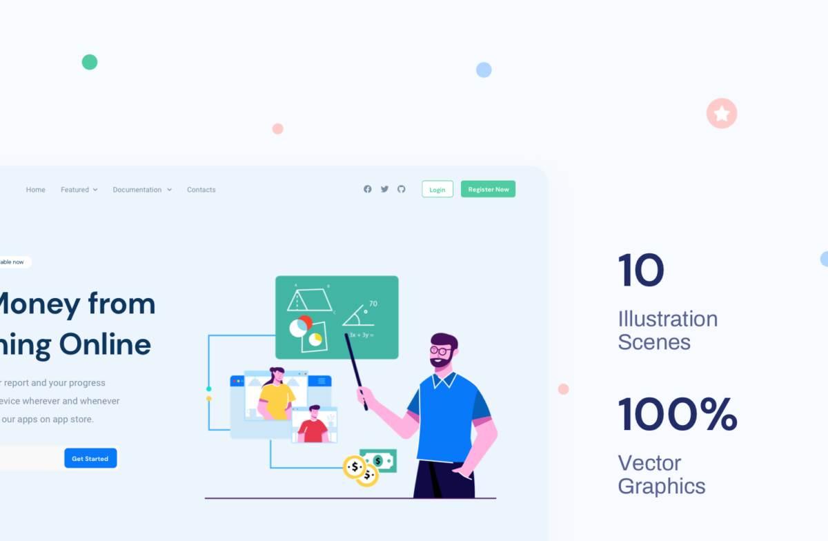 Learnoo - Online Learning Illustration Template | Designspace