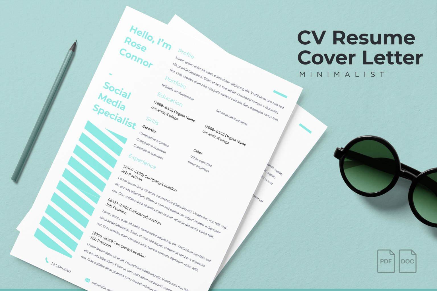 Rose Connor - CV Resume Template | Designspace