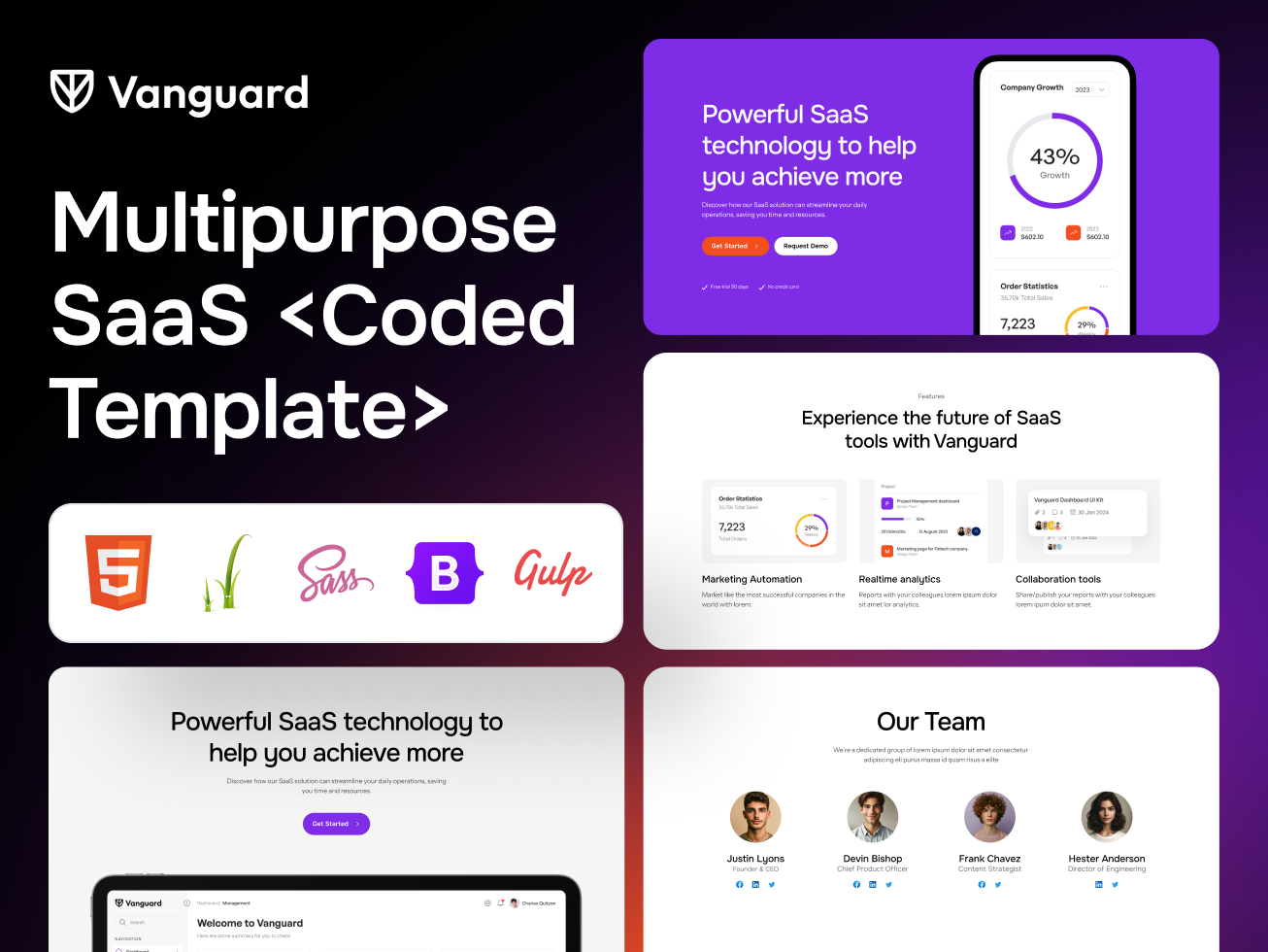 Vanguard: SaaS Landing Pages HTML Template