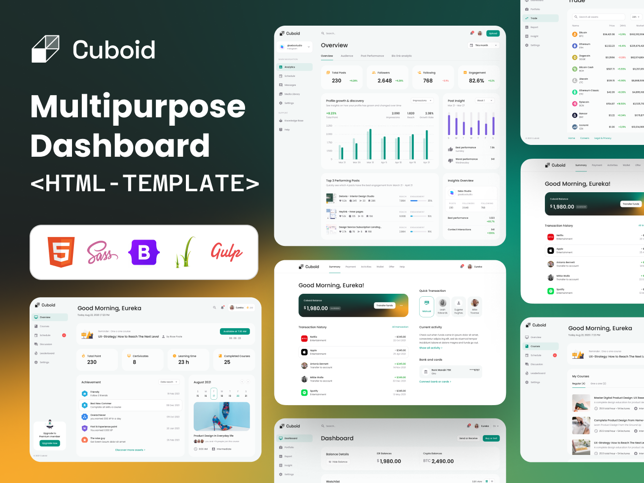 Cuboid Multipurpose Dashboard HTML Template