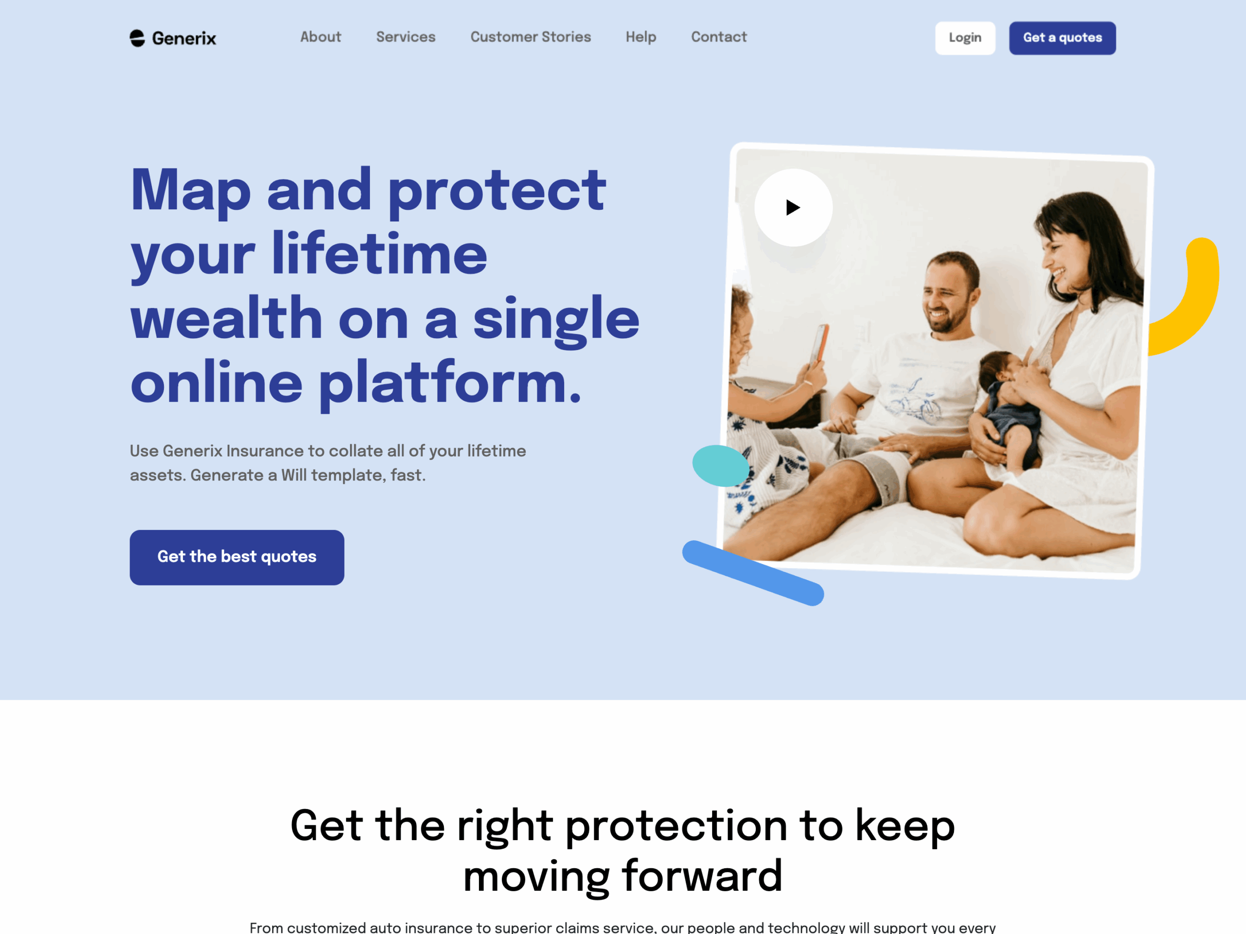 Generix: Insurance Plans Landing Page HTML Template