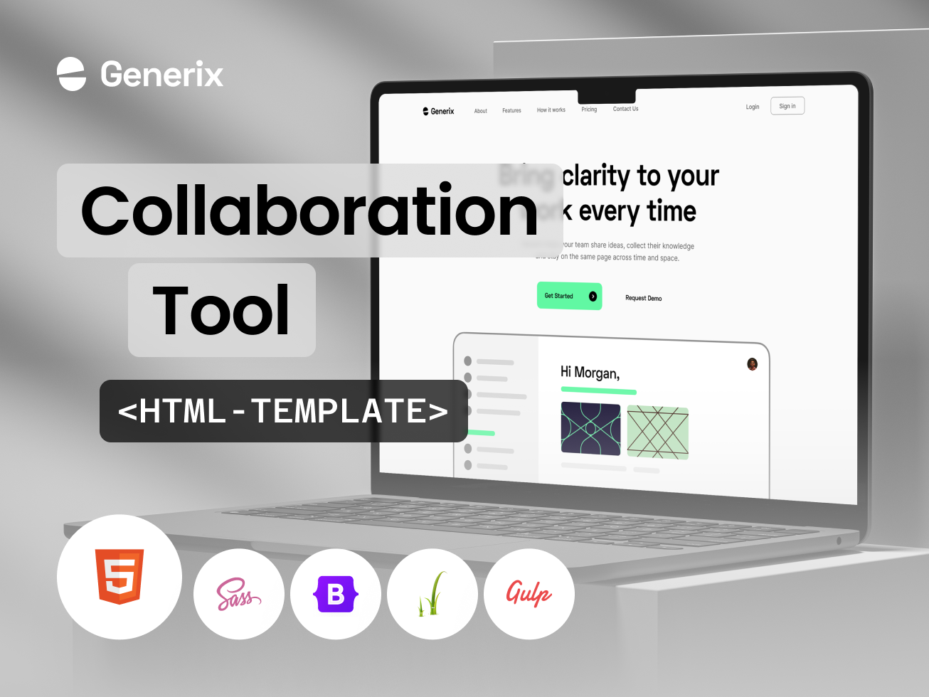 Generix: Collaboration Tool SaaS Landing Page HTML Template