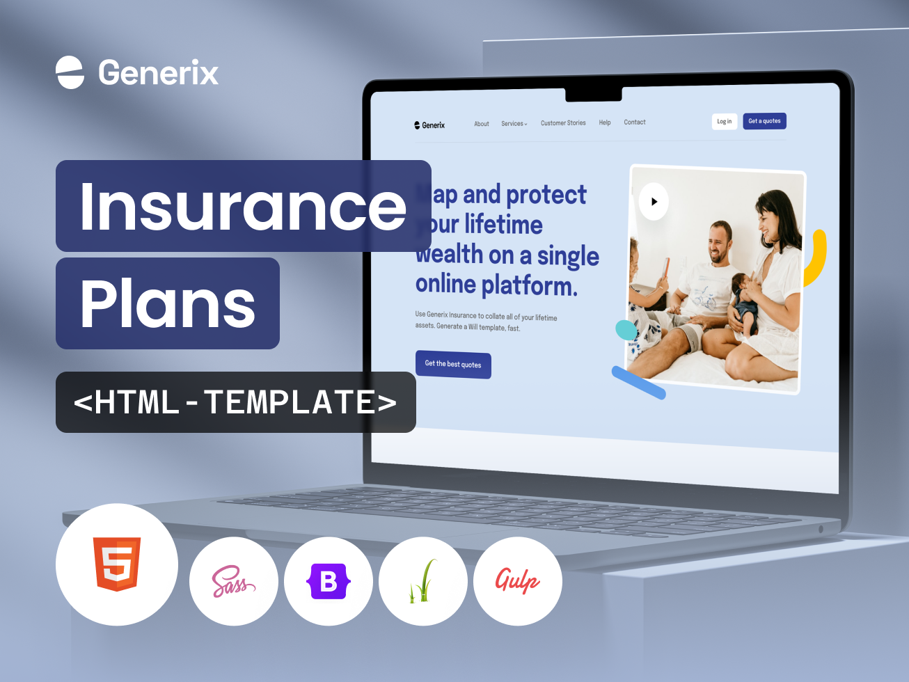 Generix: Insurance Plans Landing Page HTML Template