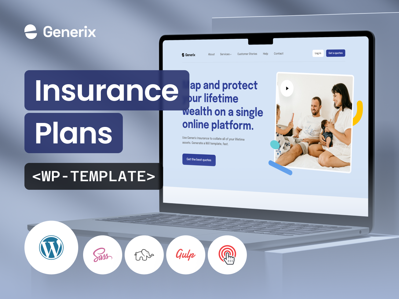 Generix: Insurance Plans Landing Page Wordpress Template