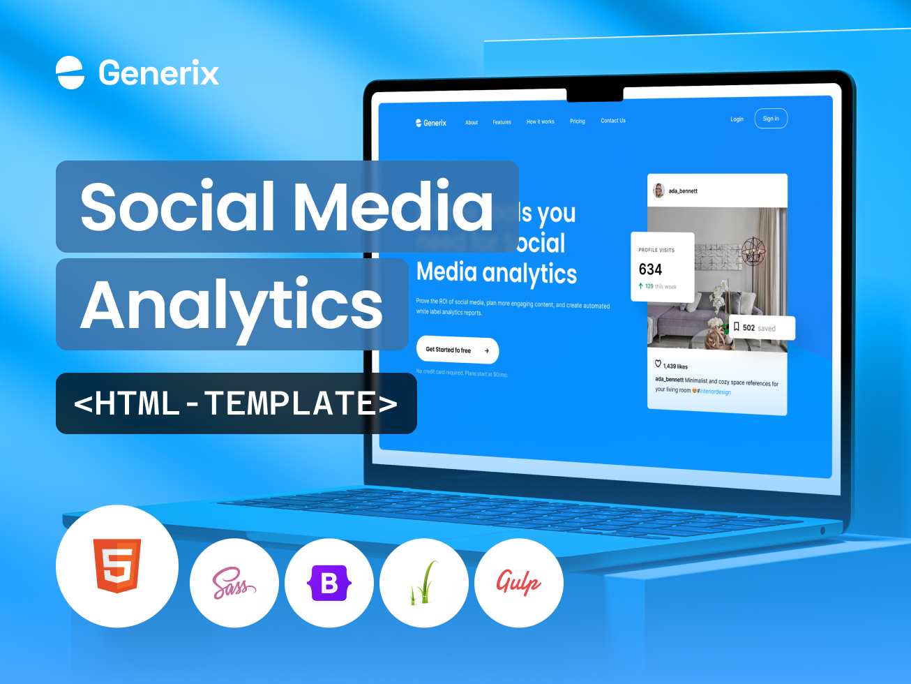 Generix: Social Media Analytics Landing Page HTML Template