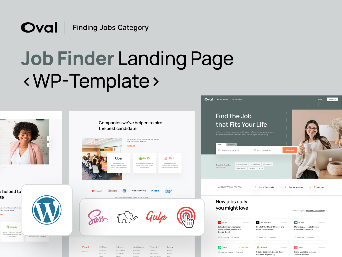 Oval: Job Finder Landing Page Wordpress Template