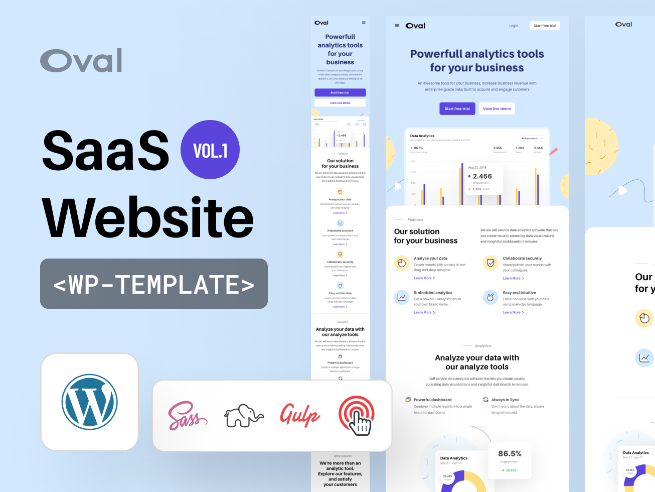 Oval: SaaS Website Wordpress Template - vol. 1