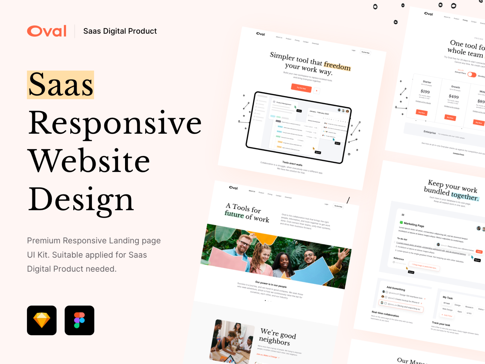 Oval: SaaS Platform Landing Page UI Kit - vol. 2