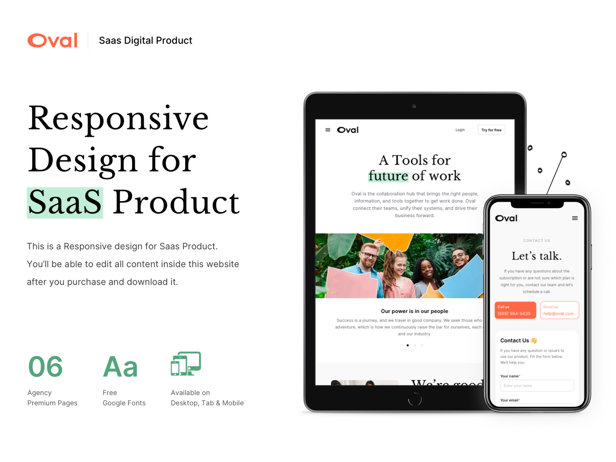 Oval: SaaS Platform Landing Page UI Kit - vol. 2