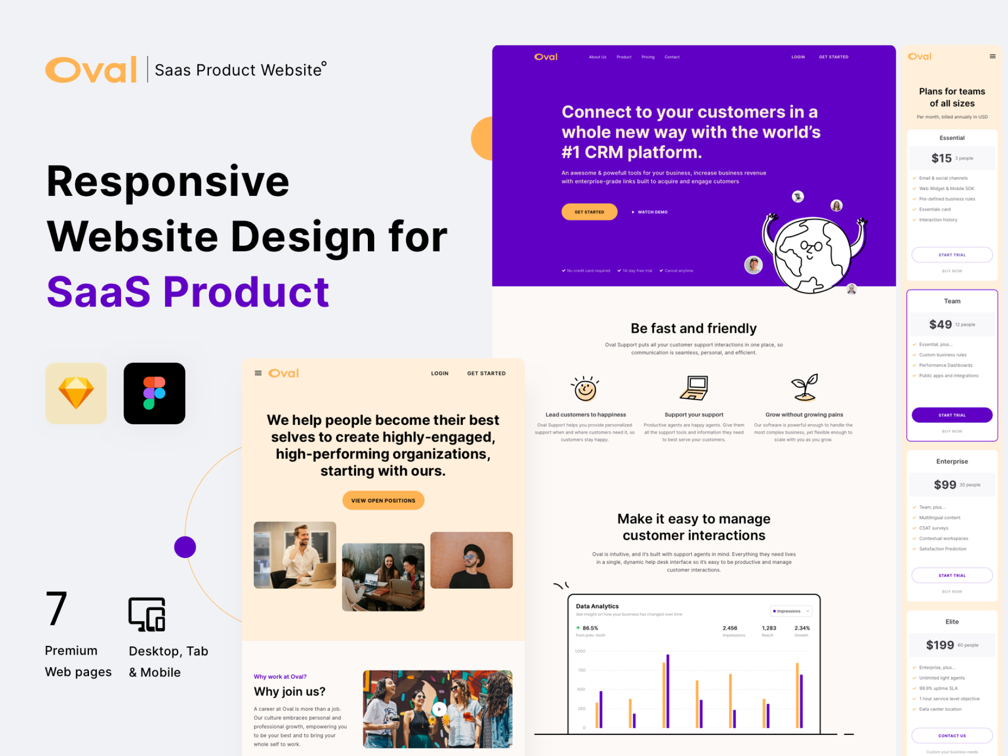 Oval: SaaS Platform Landing Page UI Kit - vol. 4