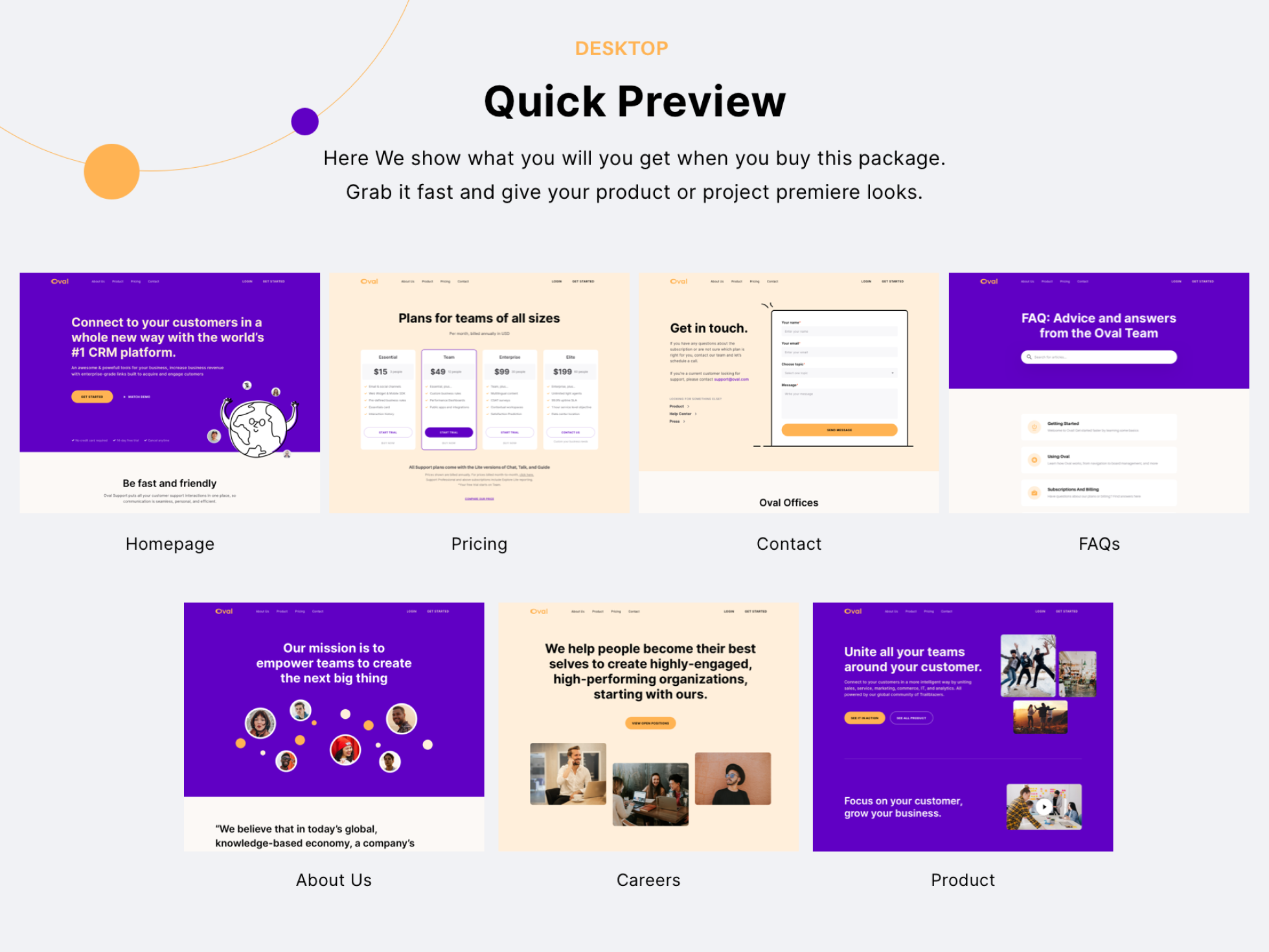 Oval: SaaS Platform Landing Page UI Kit – vol. 4