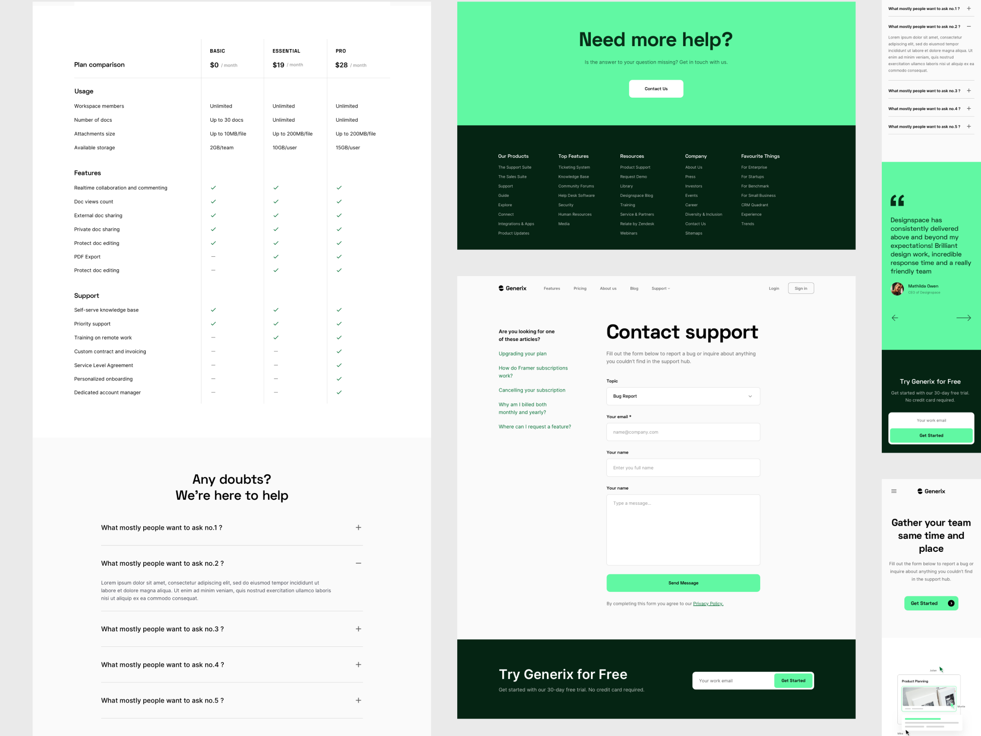 Generix: Collaboration Tool SaaS Landing Page UI Kit