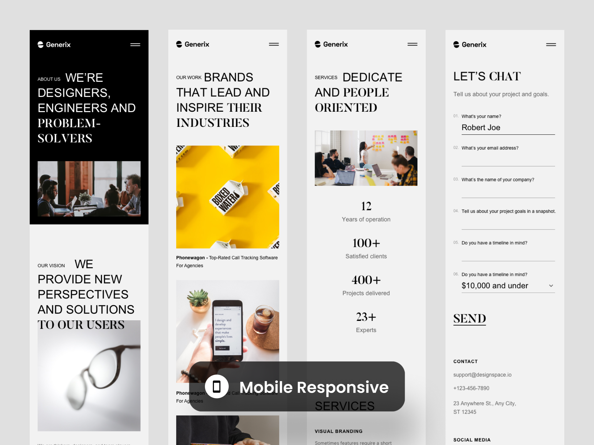 Generix: Creative Agency Landing Page UI Kit