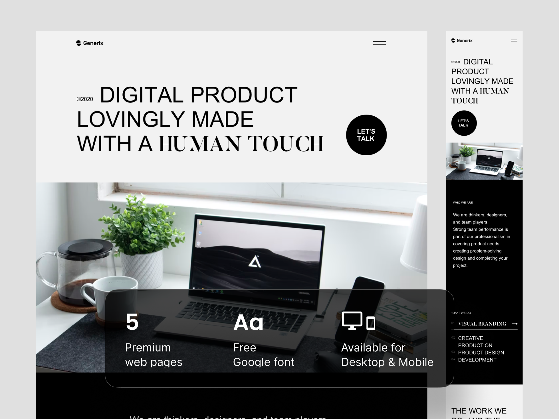 Generix: Creative Agency Landing Page UI Kit