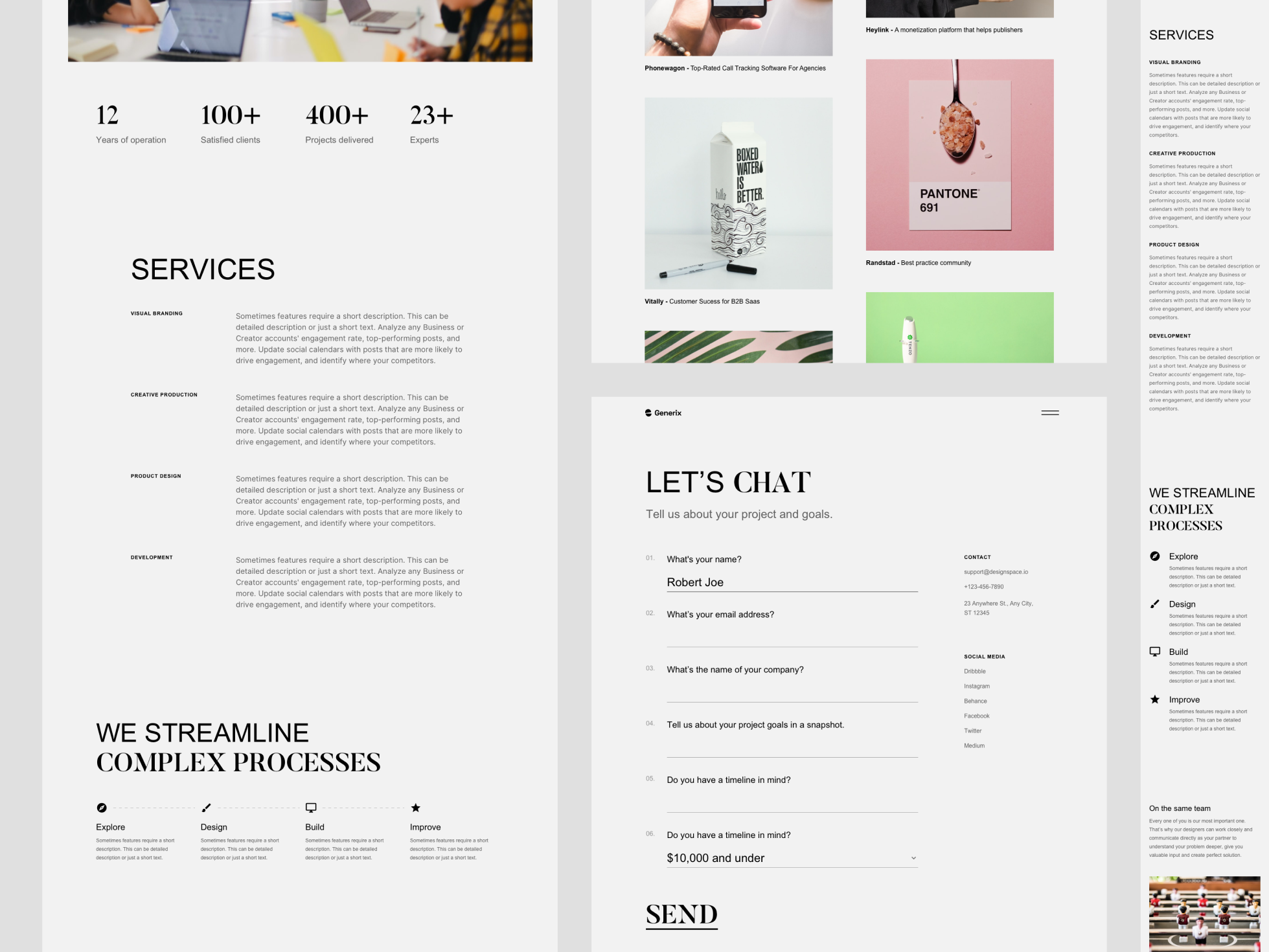 Generix: Creative Agency Landing Page UI Kit