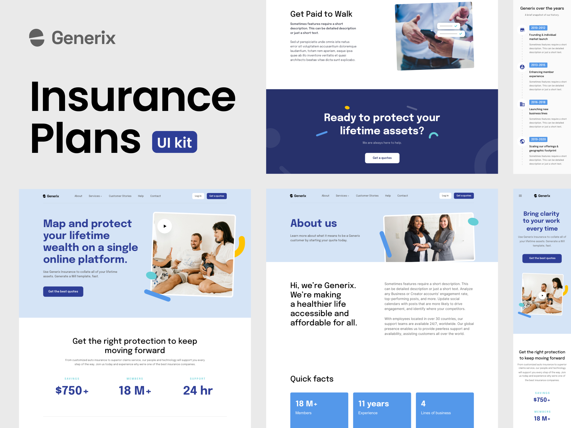 Generix: Insurance Landing Page UI Kit