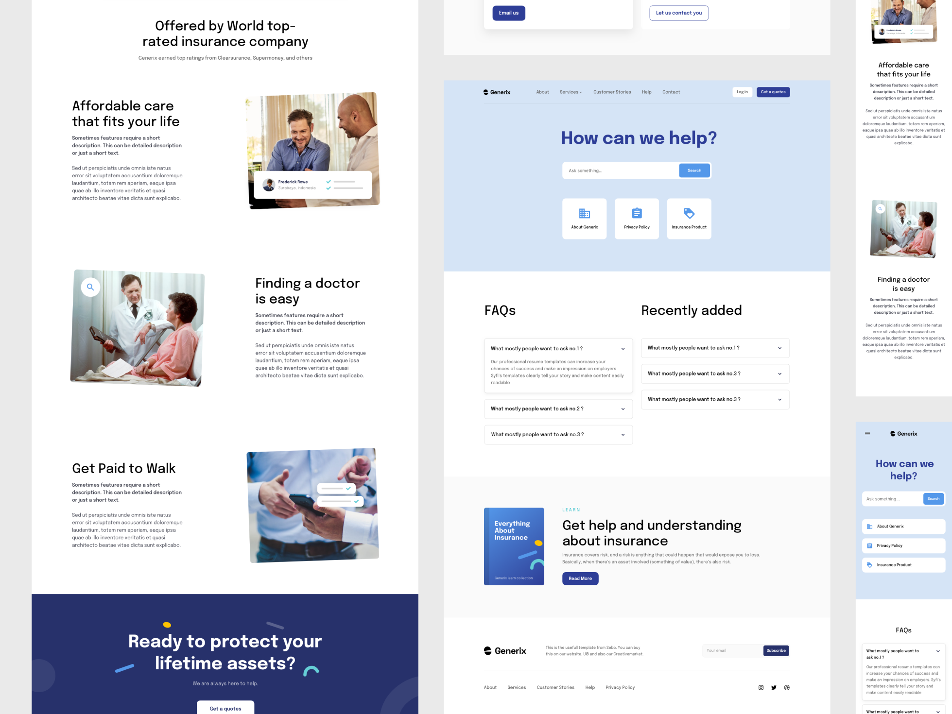 Generix: Insurance Landing Page UI Kit