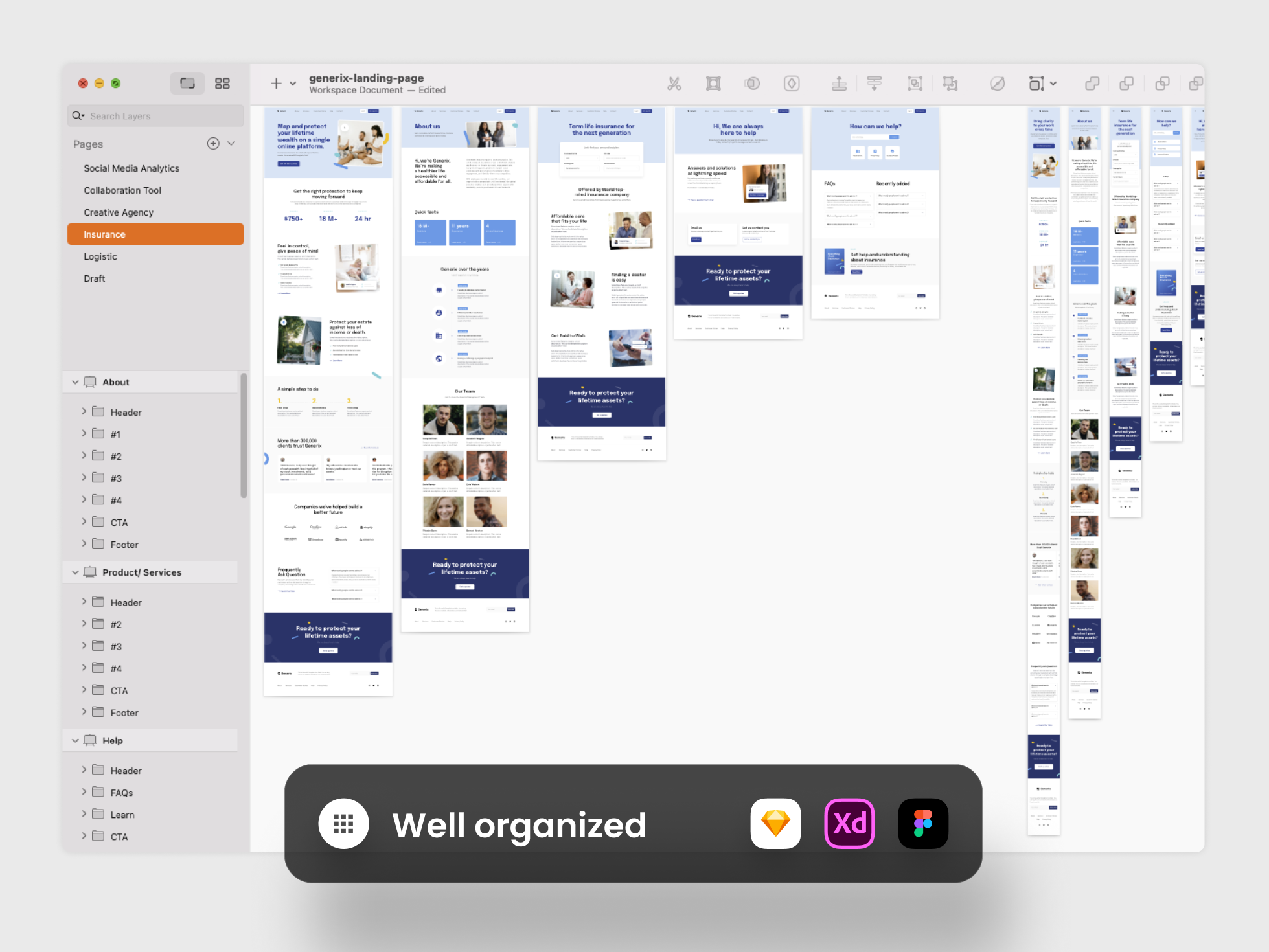 Generix: Insurance Landing Page UI Kit