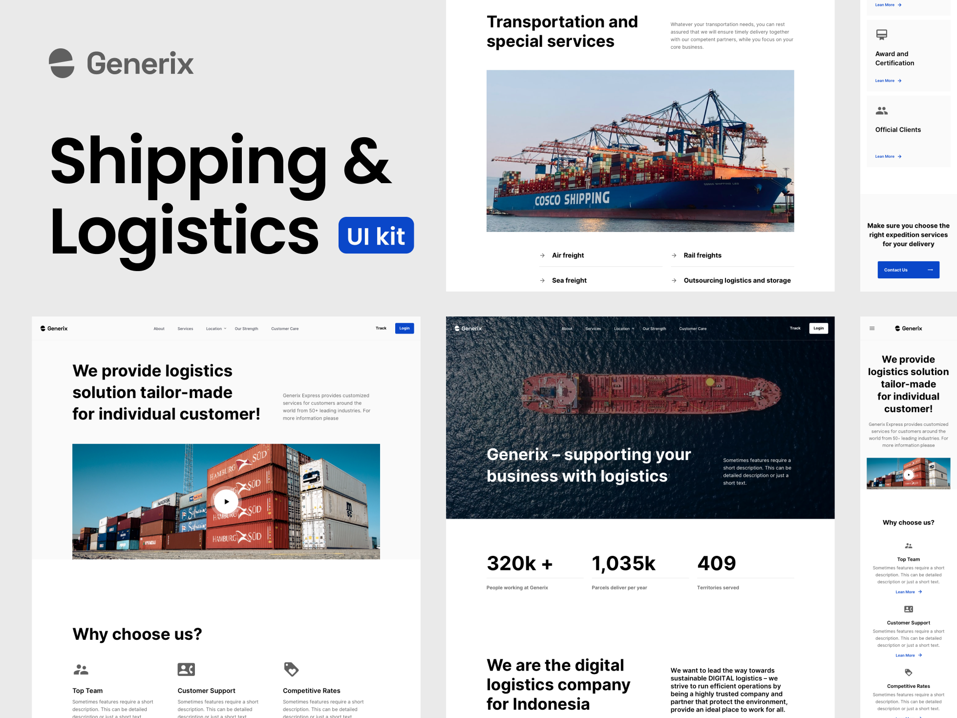 Generix: Shipping and Logistics SaaS Landing Page UI Kit