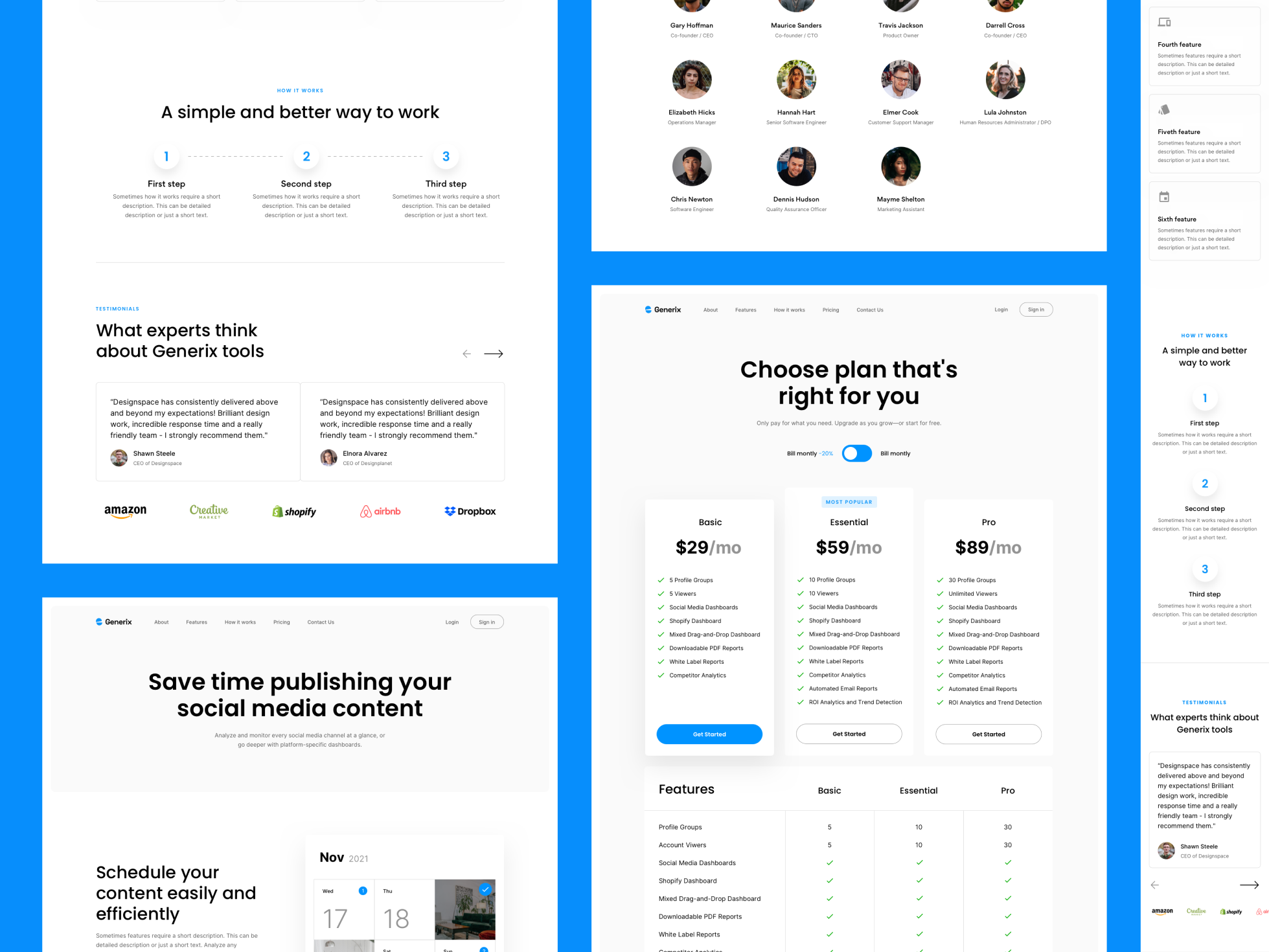 Generix: Social Media Analytics SaaS Landing Page UI Kit