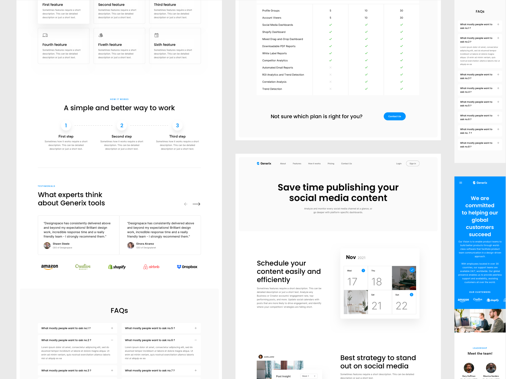 Generix: Social Media Analytics SaaS Landing Page UI Kit