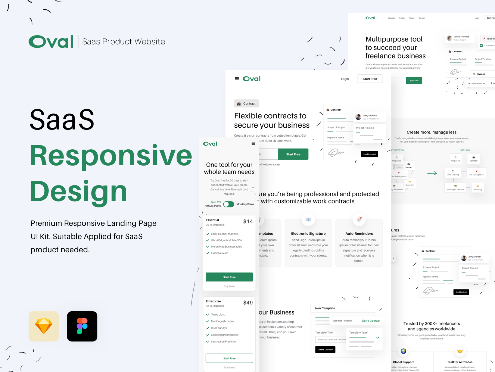 Oval: SaaS Platform Landing Page UI Kit - vol. 3