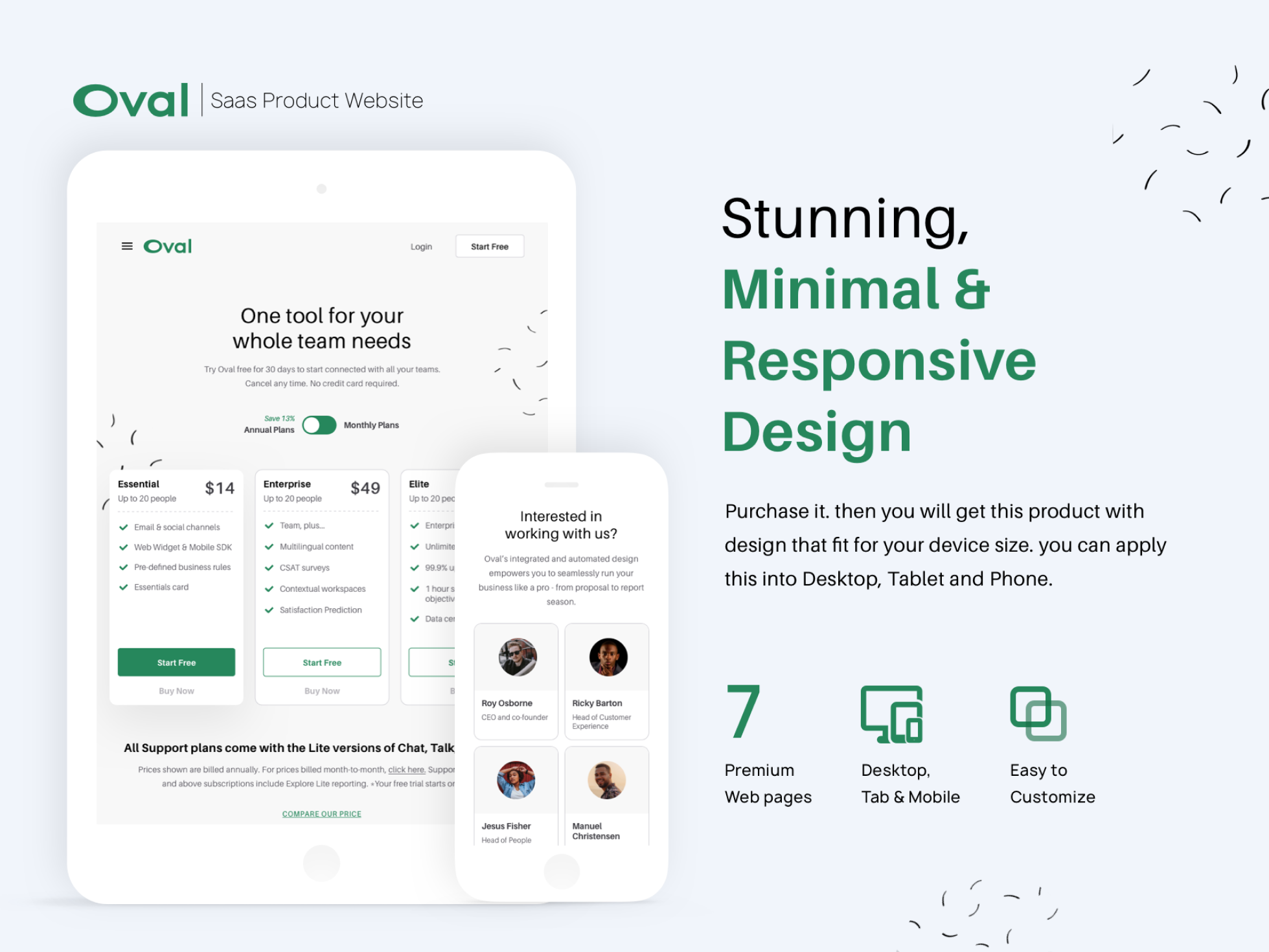 Oval: SaaS Platform Landing Page UI Kit - vol. 3