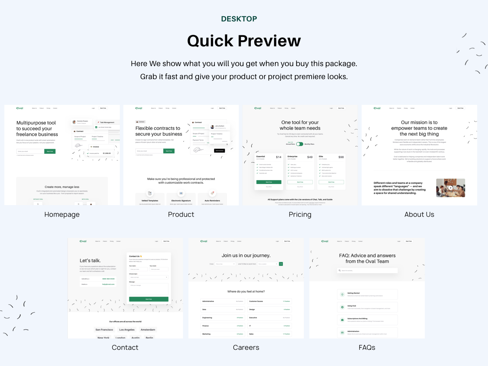 Oval: SaaS Platform Landing Page UI Kit – vol. 3