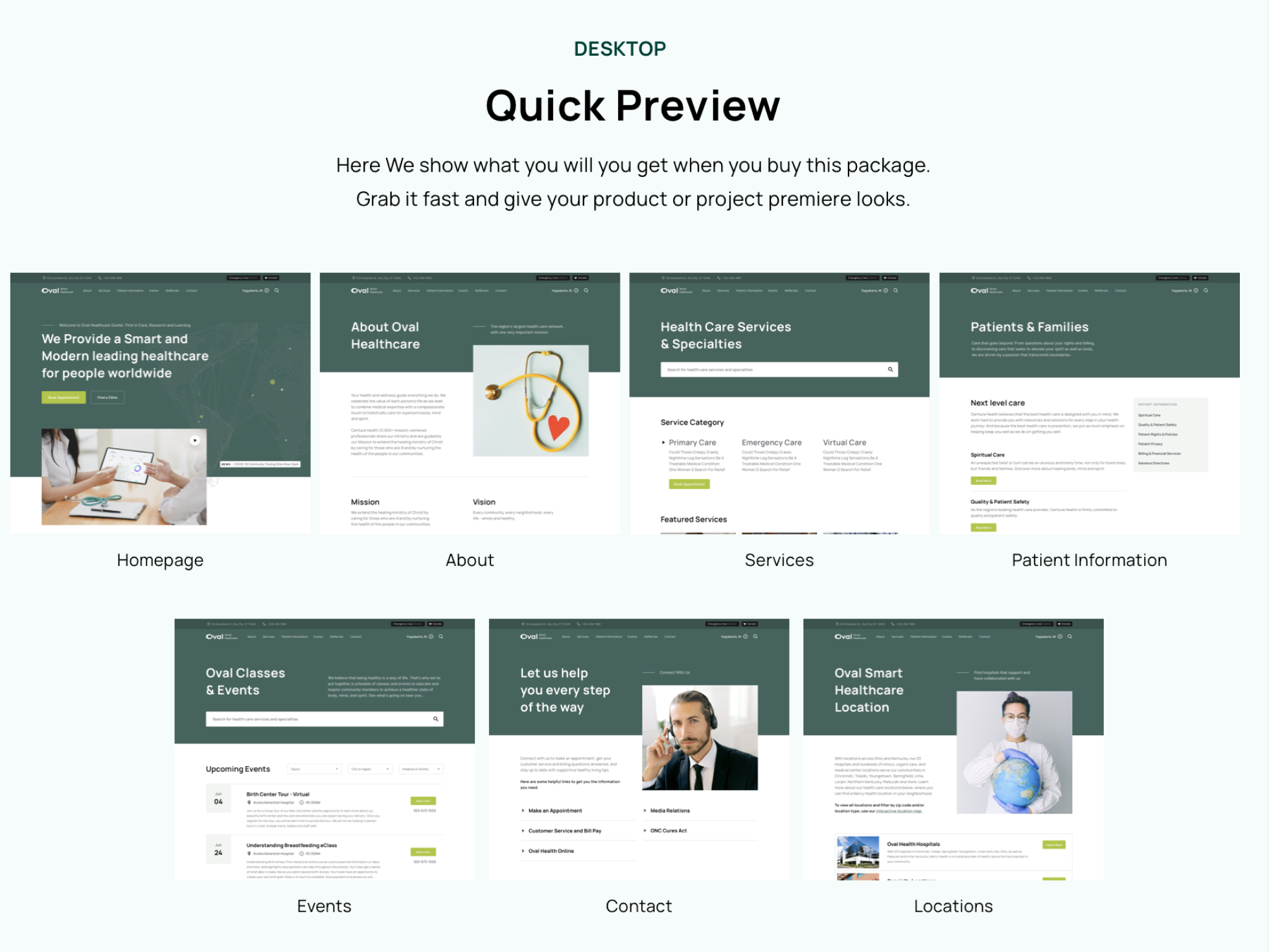 Oval: Healthcare Landing Page UI Kit