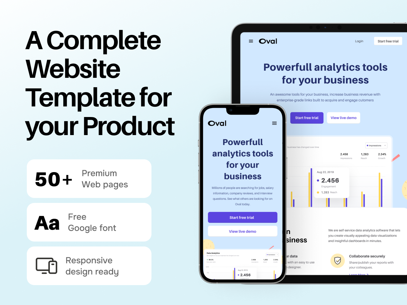 Oval Landing Page UI Kit Bundles (60% OFF)