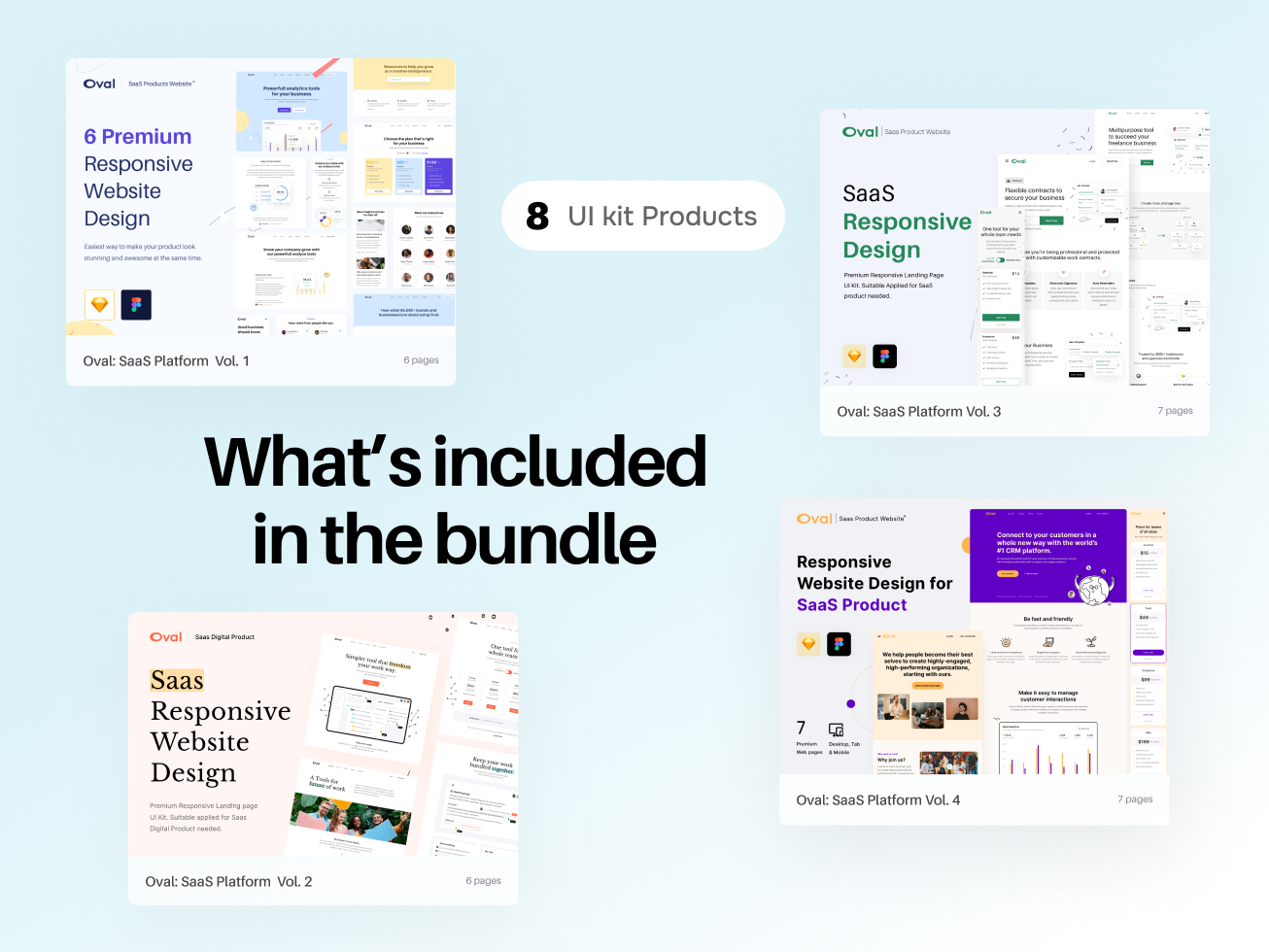 Oval Landing Page UI Kit Bundles (60% OFF)