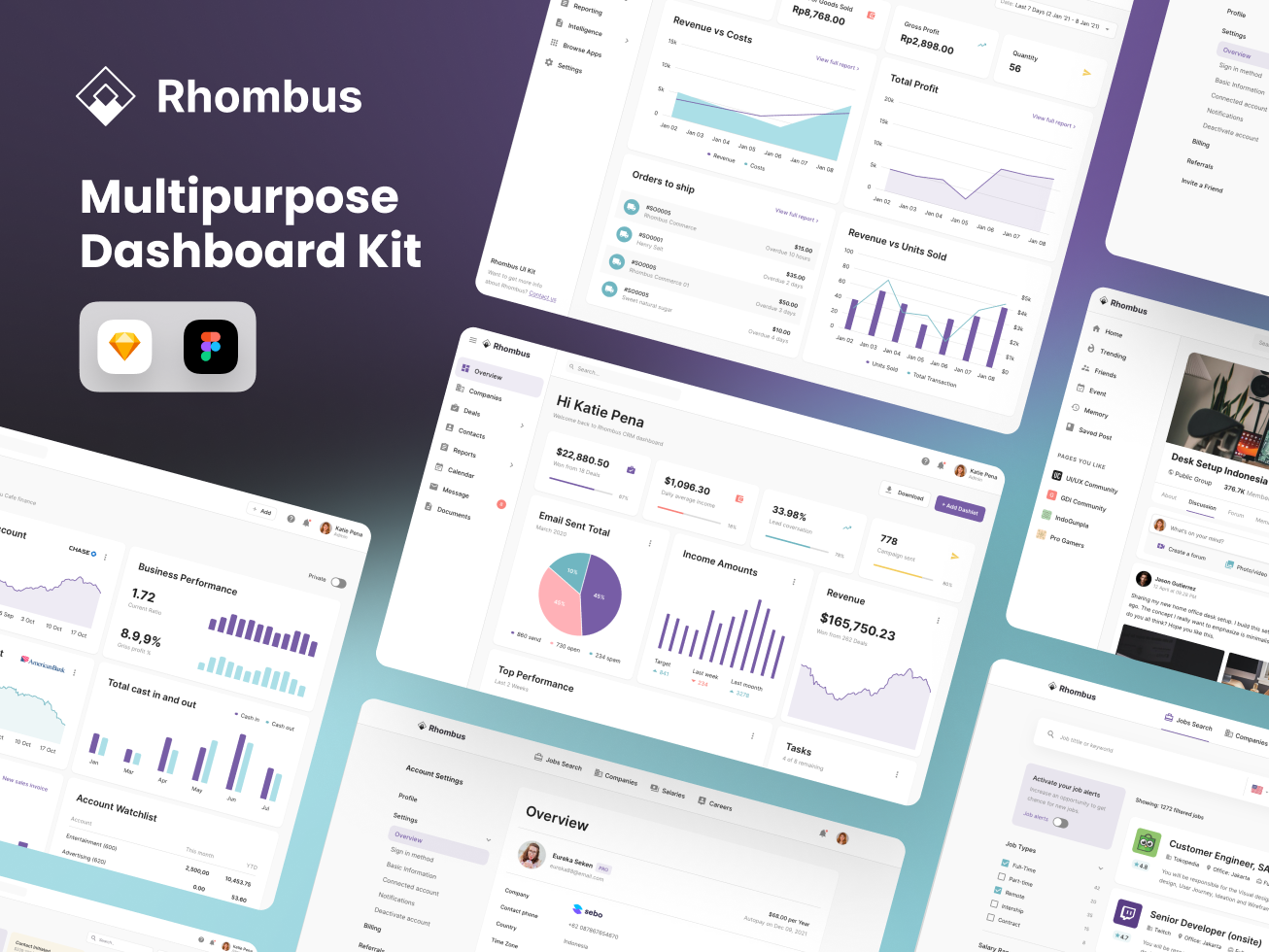 Rhombus Multi Purpose Dashboard UI Kit