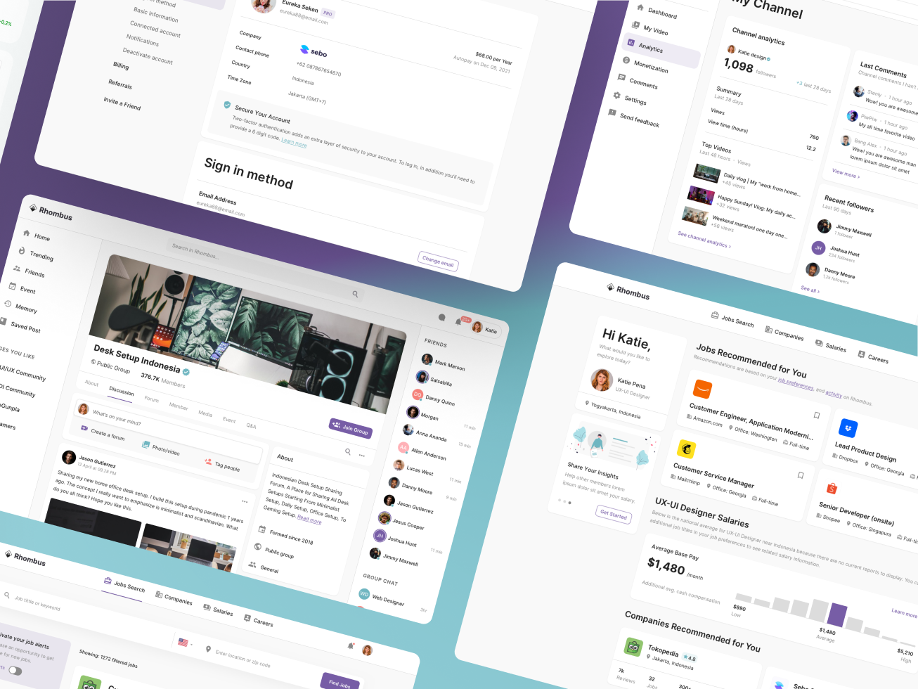 Rhombus Multi Purpose Dashboard UI Kit