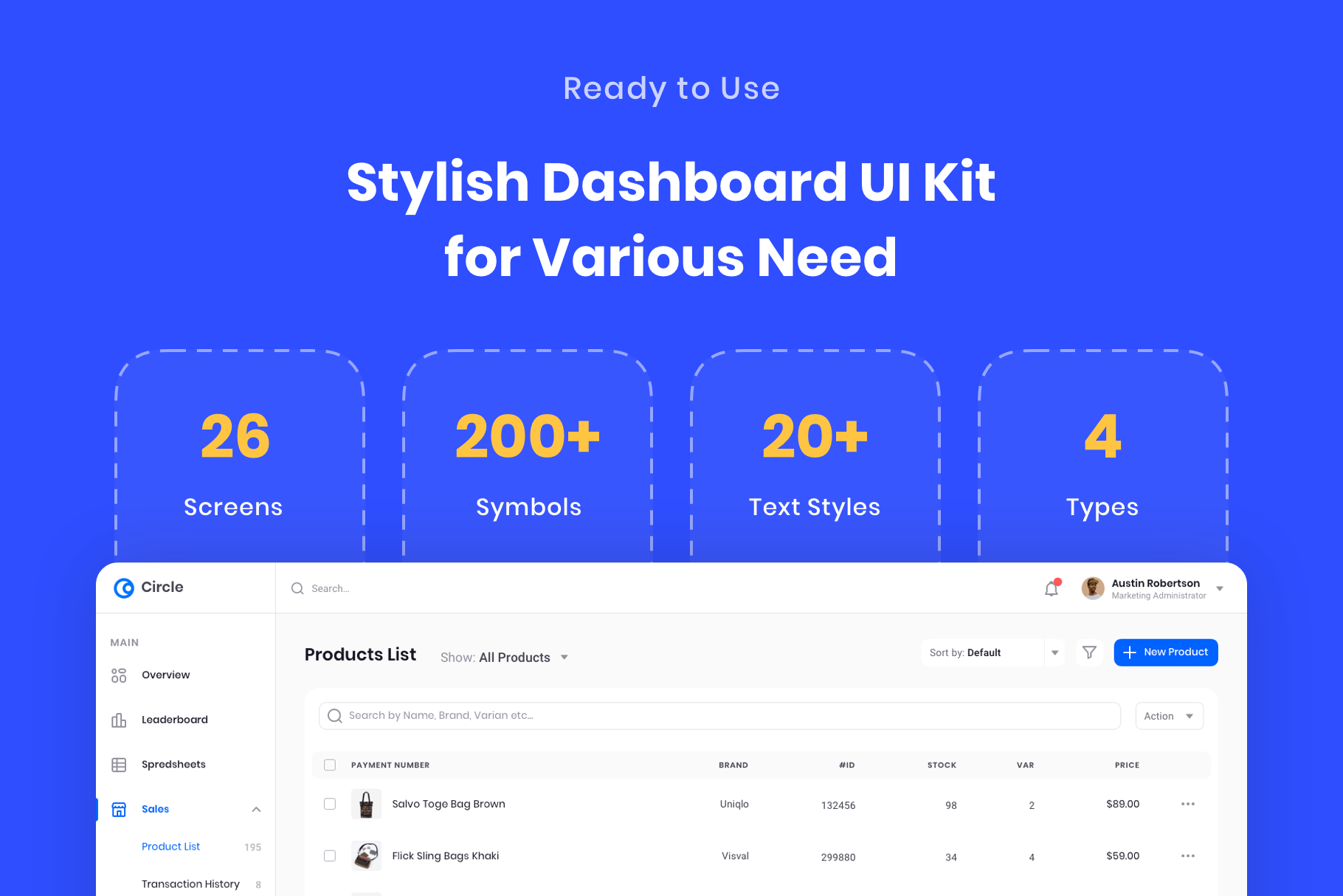 Square : Dashboard UI Kit