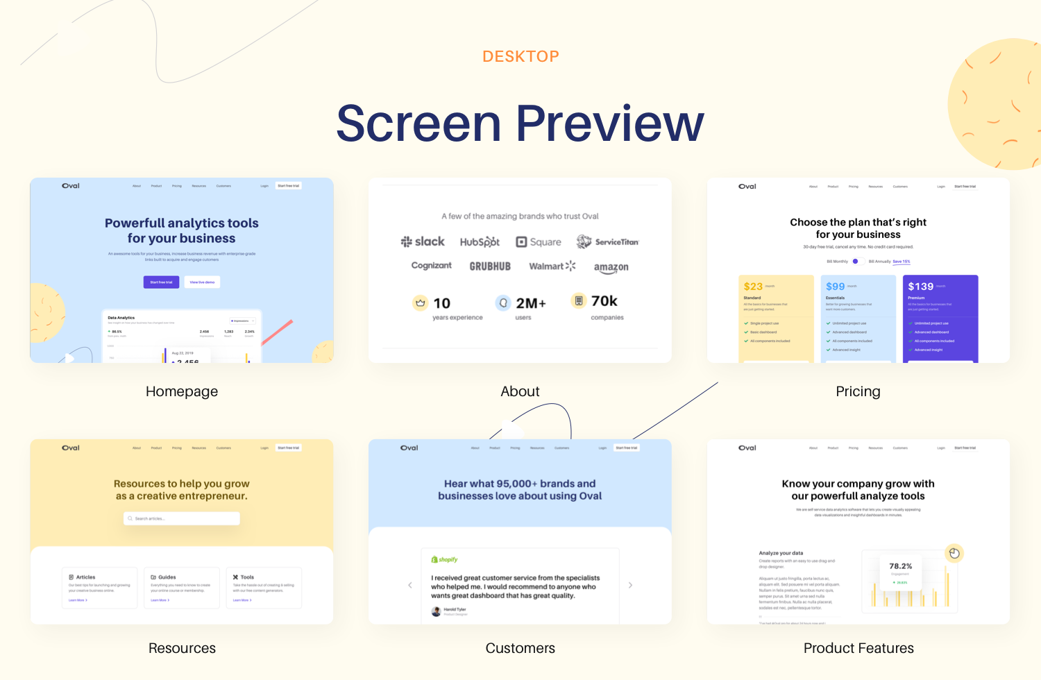Oval: SaaS Platform Landing Page UI Kit – vol. 1