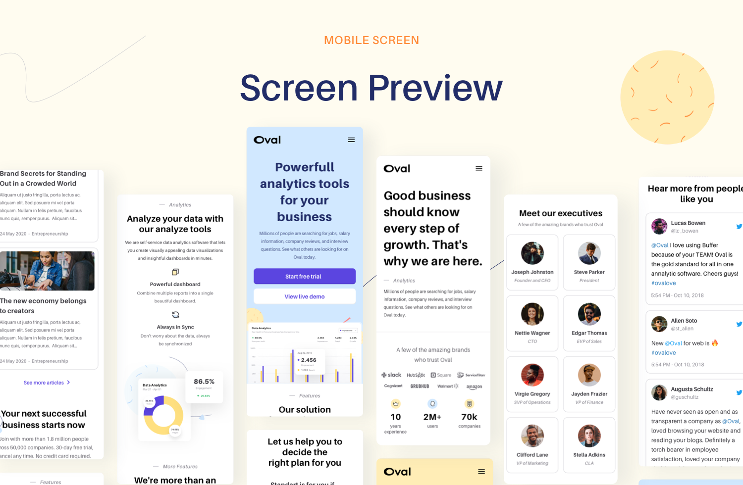 Oval: SaaS Platform Landing Page UI Kit – vol. 1