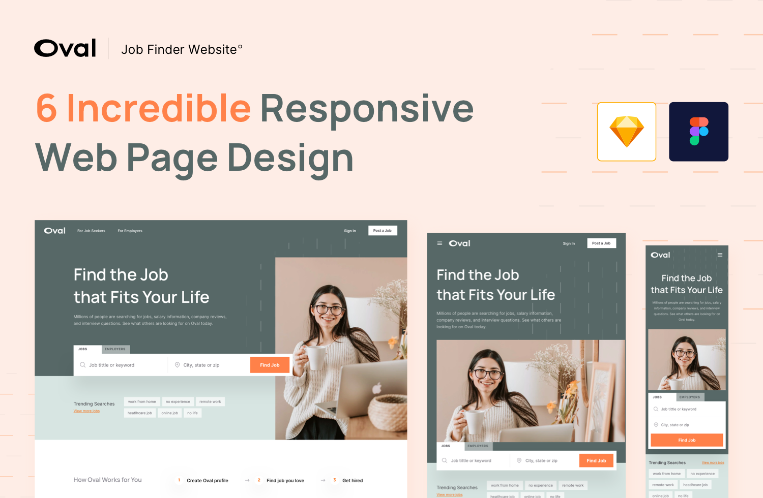 Oval: Job Finder Landing Page UI Kit