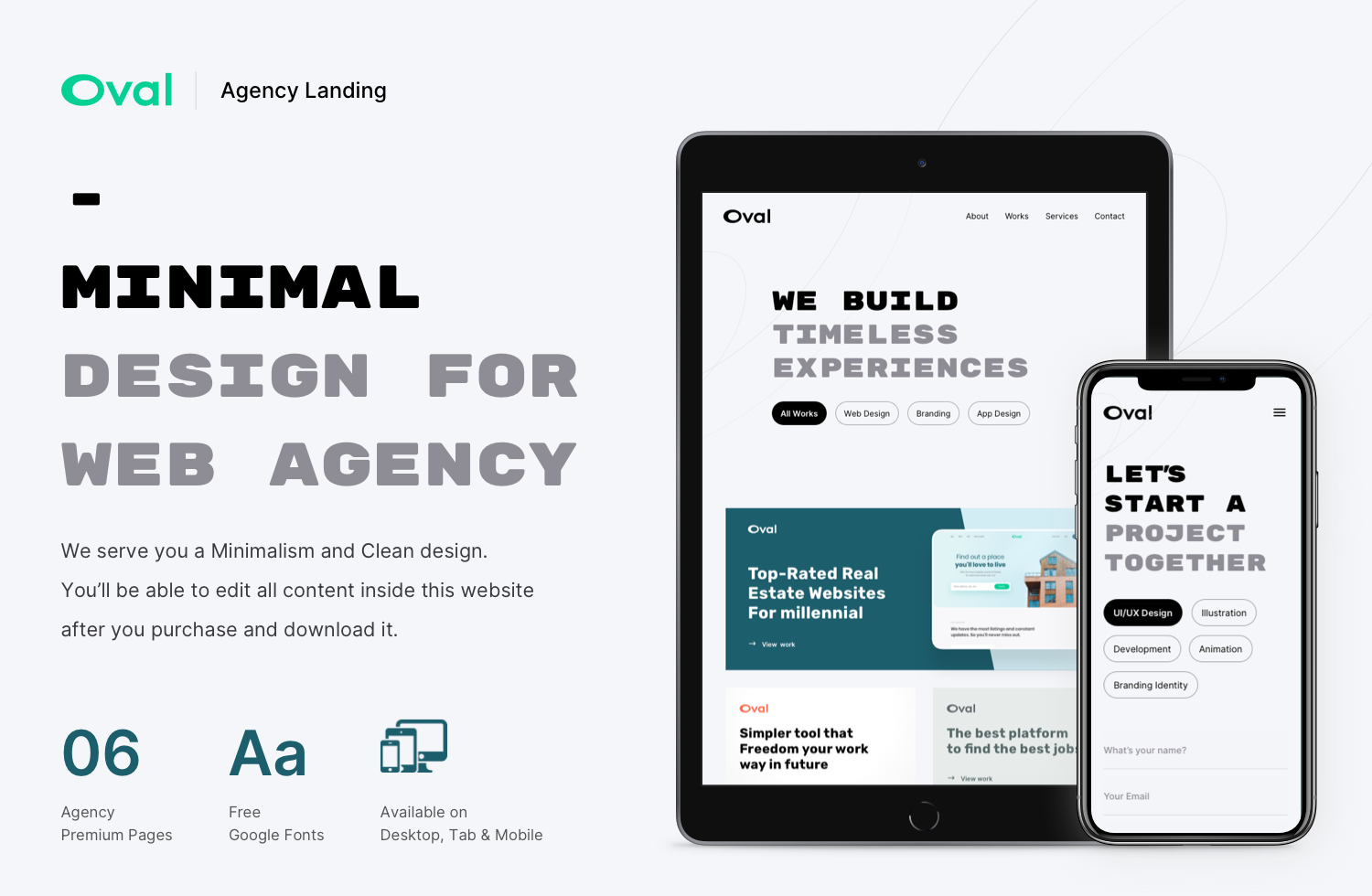 Oval: Agency Landing Page UI Kit