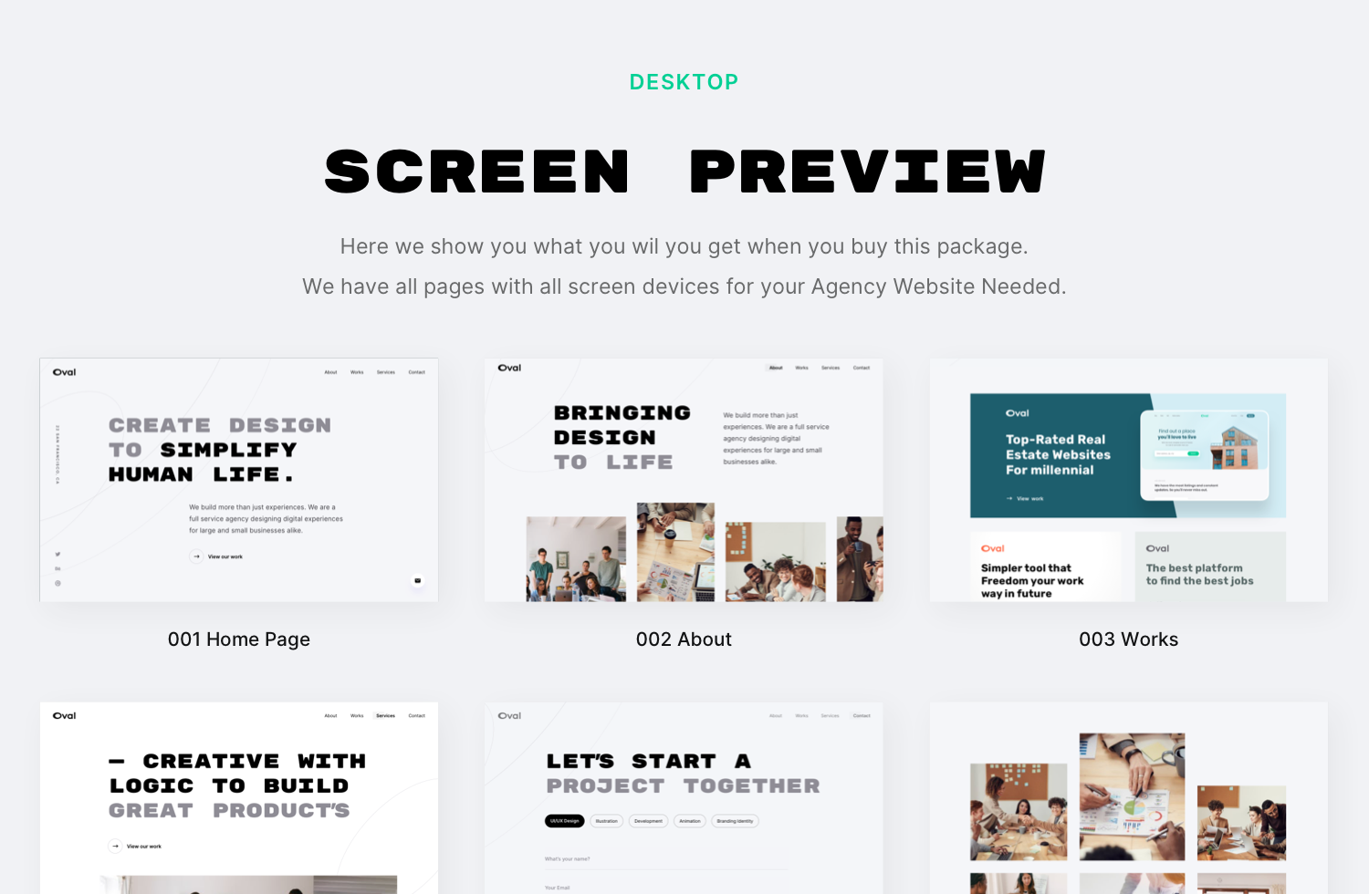 Oval: Agency Landing Page UI Kit
