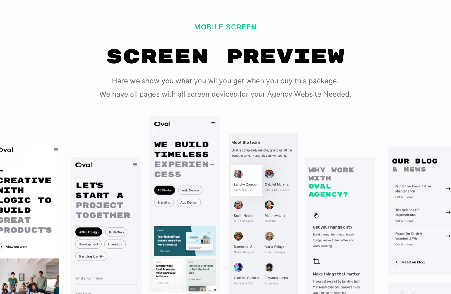 Oval: Agency Landing Page UI Kit
