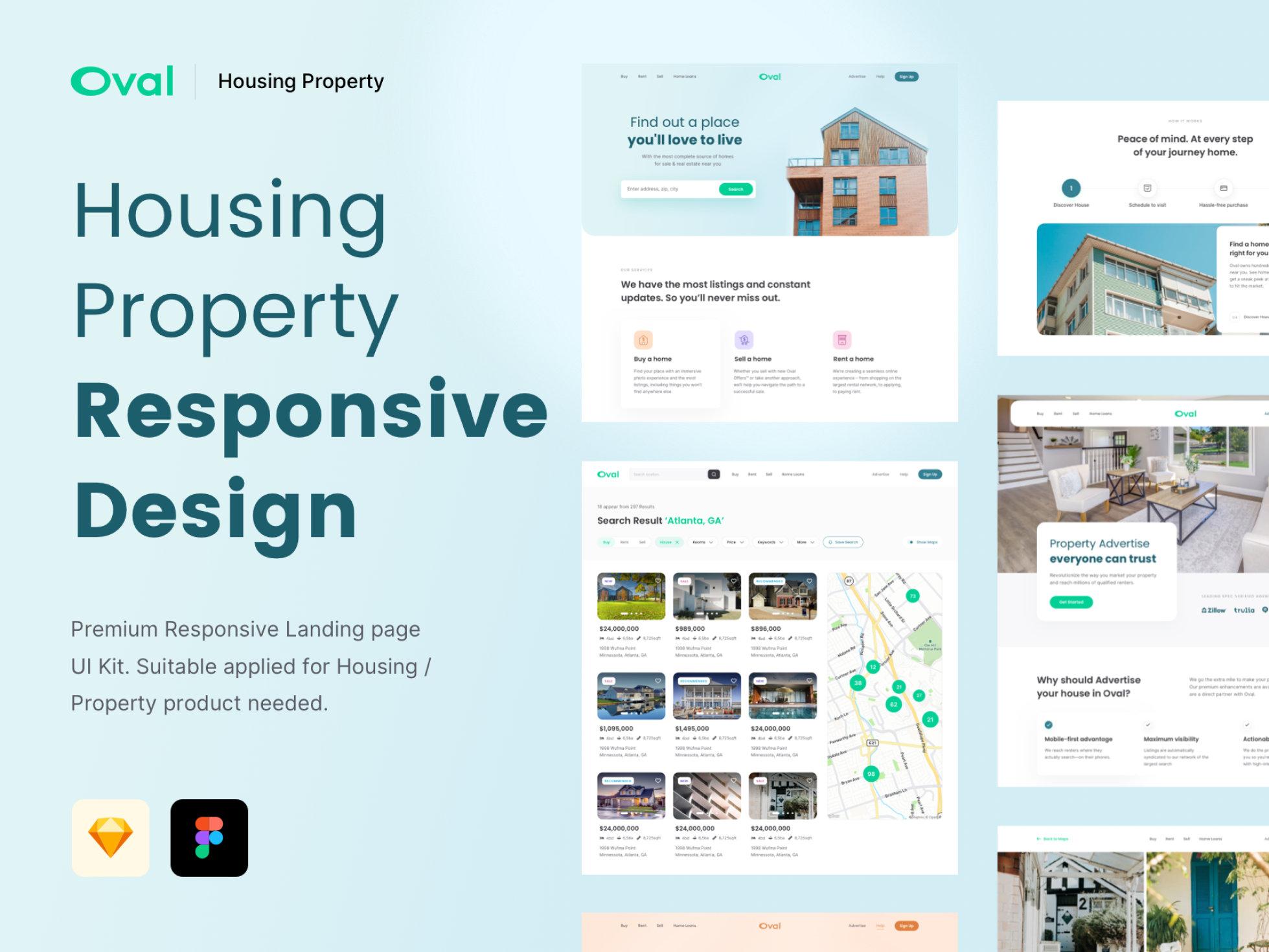 Oval: Housing Landing Page UI Kit