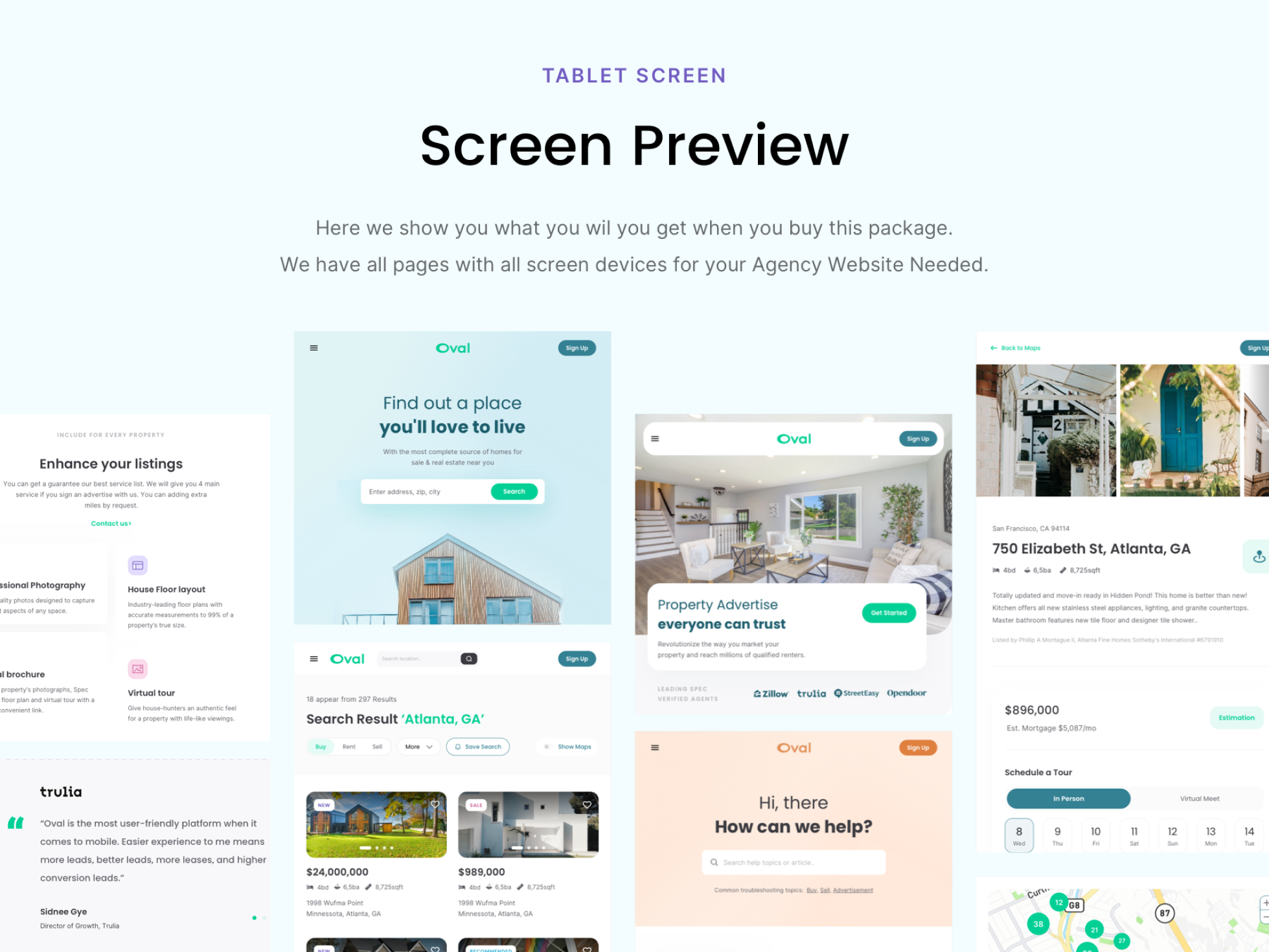 Oval: Housing Landing Page UI Kit