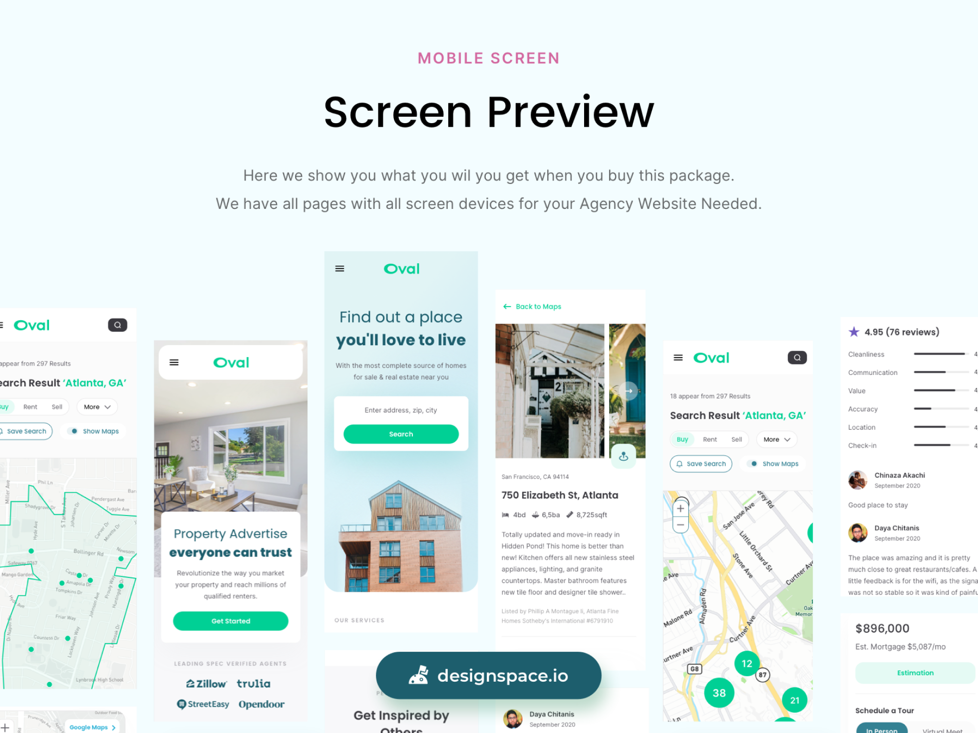 Oval: Housing Landing Page UI Kit
