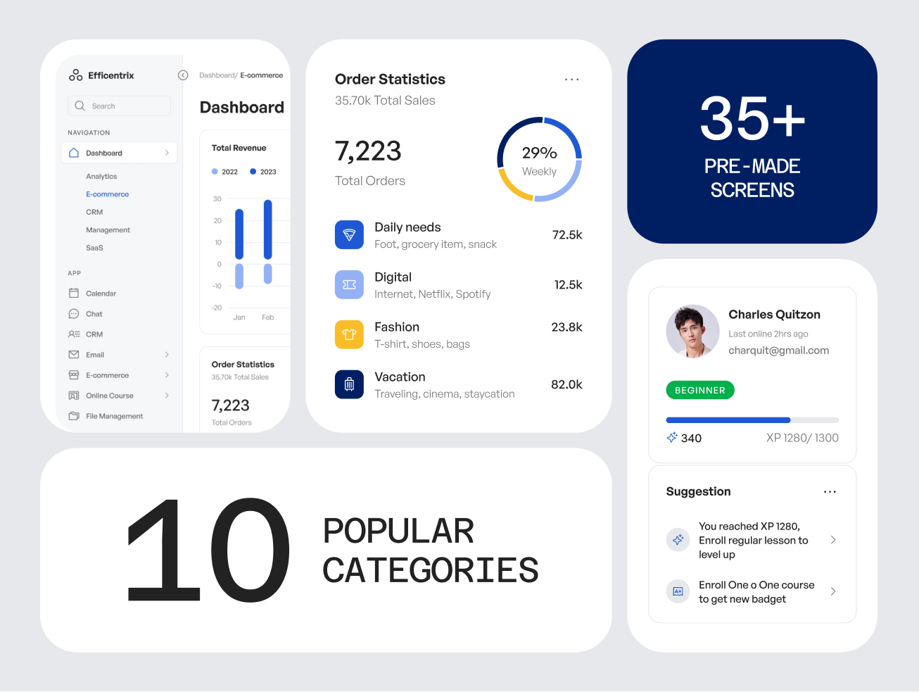 Efficentrix - The Ultimate Multipurpose Dashboard UI Kit