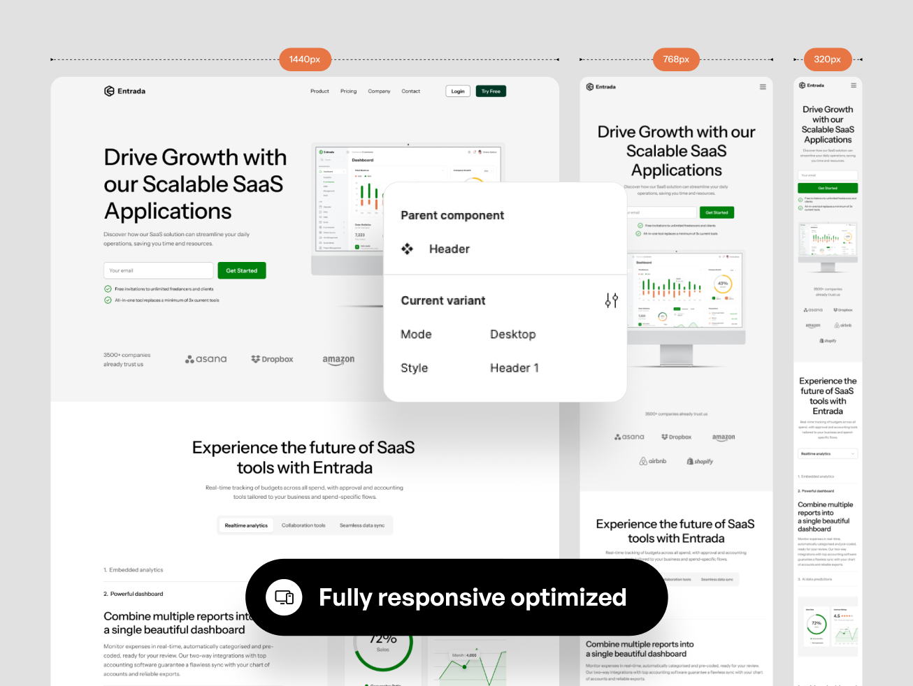 Entrada Modular SaaS Website Design Template