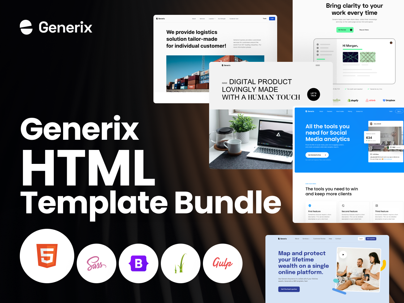 Generix Landing Page HTML Template Bundle