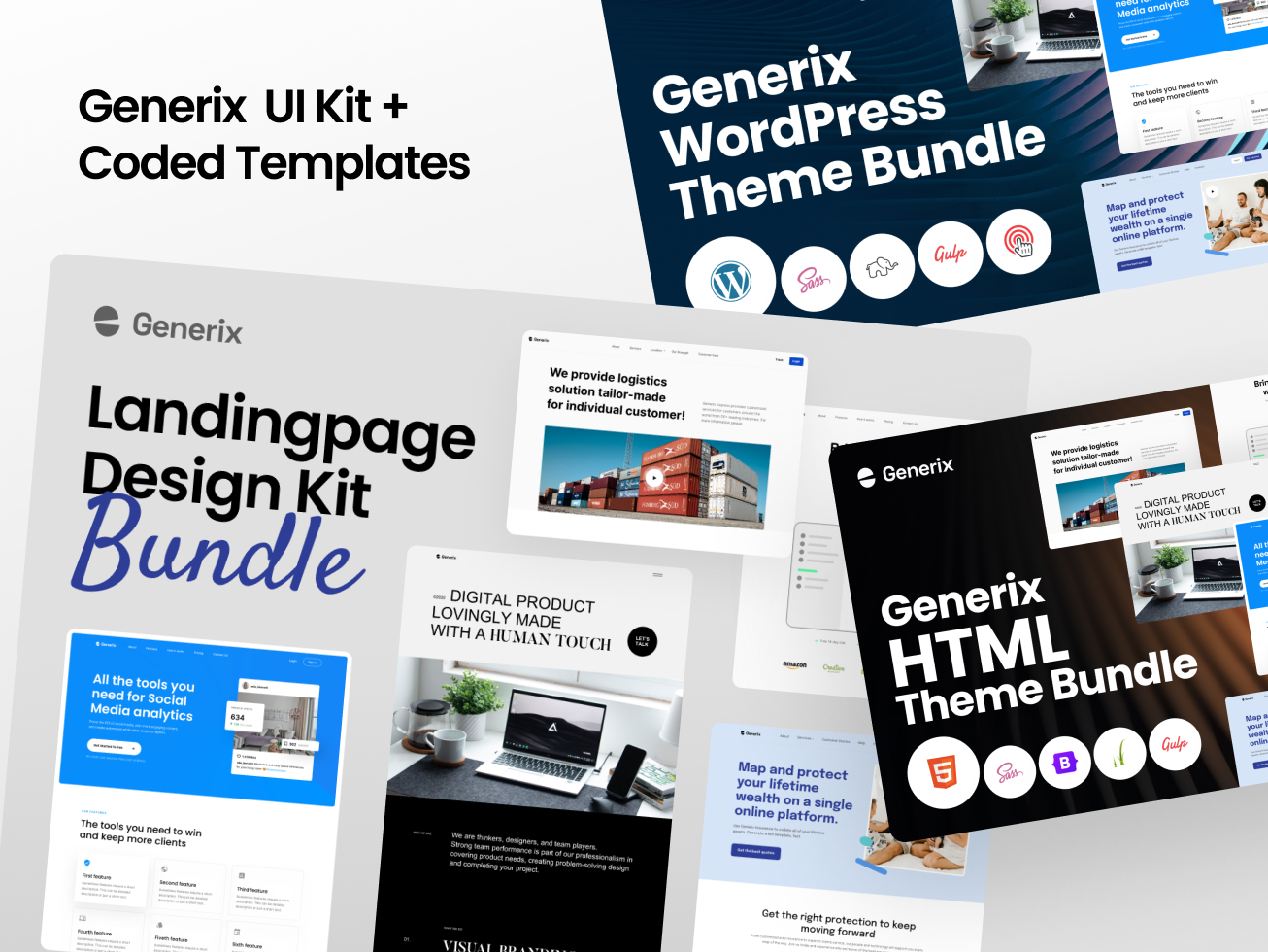 Generix – Complete Landing Page UI Kit & Coded Template Bundle