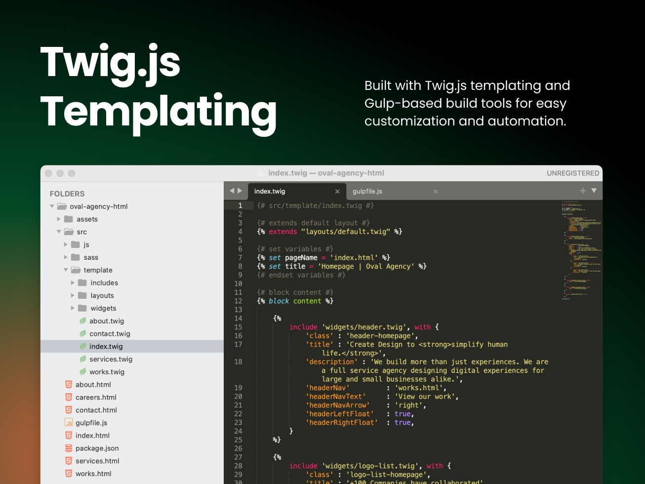 Oval Landing Page HTML Template Bundle