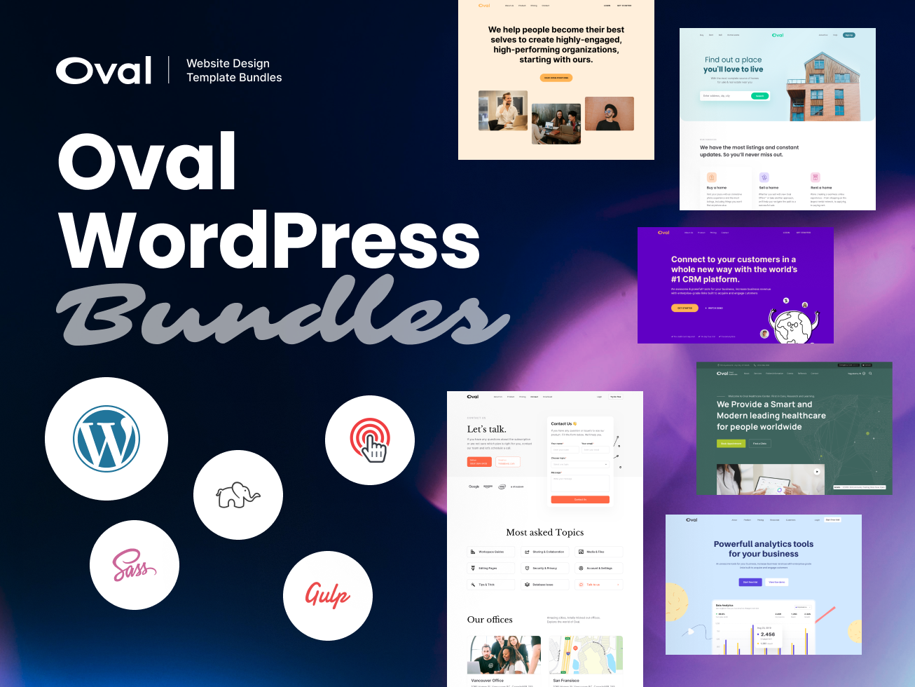 Oval Landing Page Wordpress Template Bundle