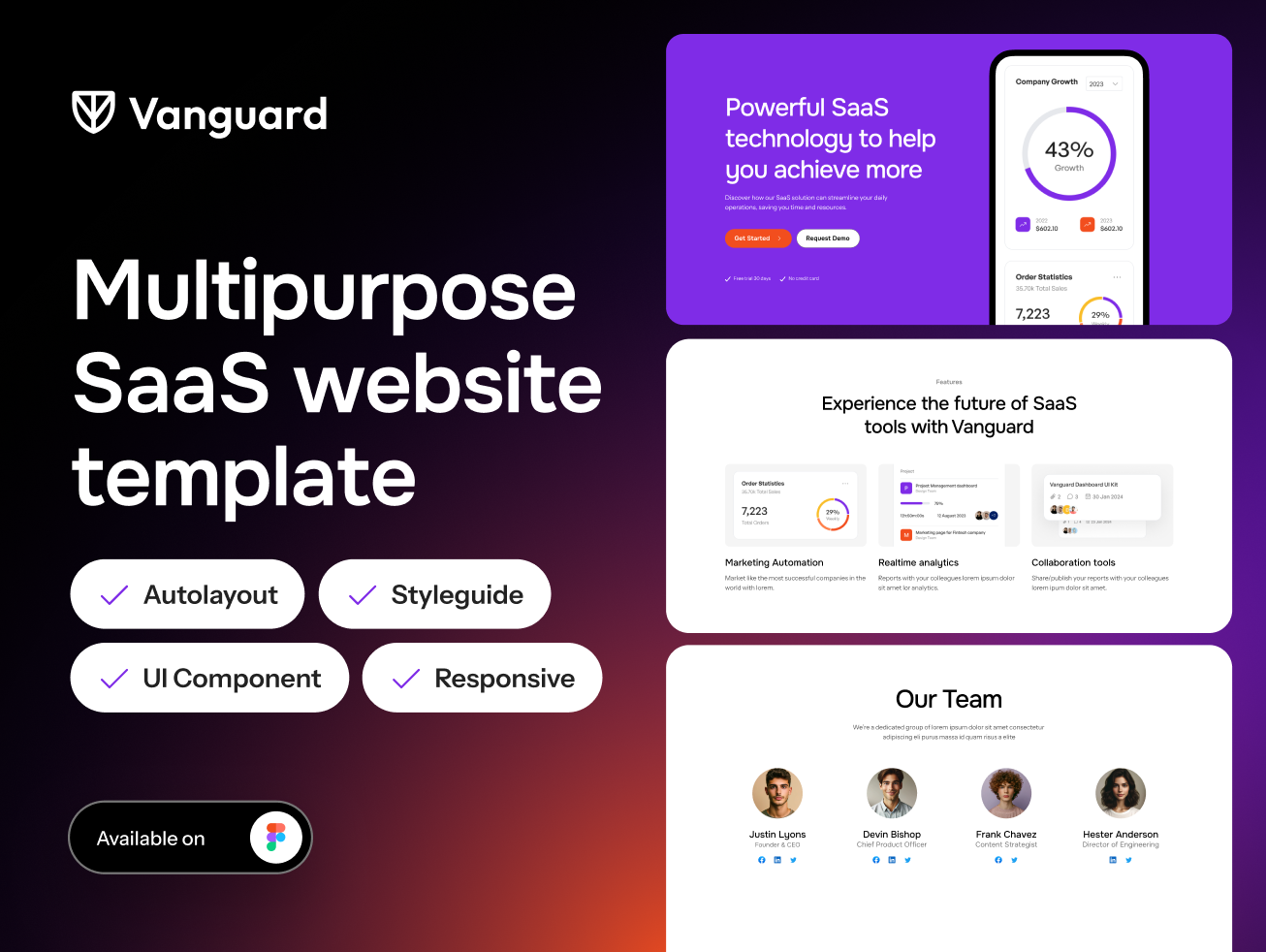 Vanguard Multipurpose SaaS Website UI Kit